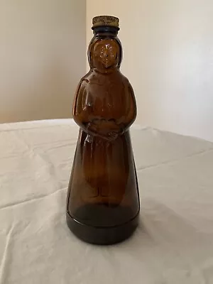 Vintage 1981 Mrs. Butterworth’s Brown Amber Syrup Bottle 10” Tall Metal Lid • $11.99