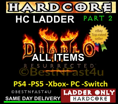 S6 HC LADDER ALL ITEMS Artikel ✅PC-XBOX-PS4-PS5-SWITCH✅Diablo 2 Res D2R HARDCORE • $3.69