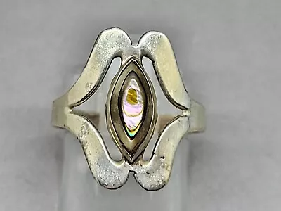 Mexican Abalone Shell .925 Sterling Silver Size 6.25 Womans Ring    Poor Photos! • $21.99