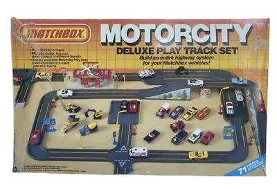 Vintage 1987 Matchbox Motorcity Deluxe Play Track Set RARE  Not Complete   • $99