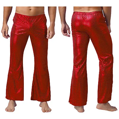 Mens Straight Leg Pants Stylish Long Pants Hip Hop Performance Flared Pants • $11.95