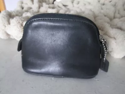 Authentic Vintage Black COACH Leather Coin Purse Wallet Pouch Makeup • $65