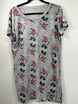 Disney Mickey Mouse Women S/M Gray Short Sleeve Sleepshirt Nightgown Lightweight • $10.55