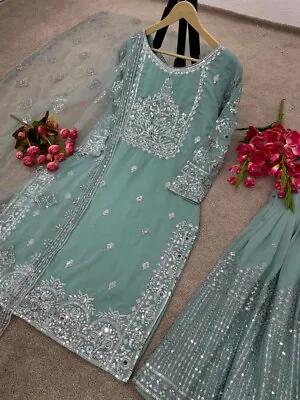 Bollywood Pakistani Party Wear Georgette Salwar Kameez With Indian Wedding Wear • $54.90