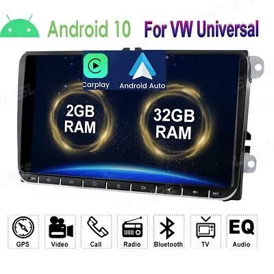 For VW Golf Jetta Passat 32GB Android 12 Car Stereo Radio GPS Navigation CarPlay • $89.99