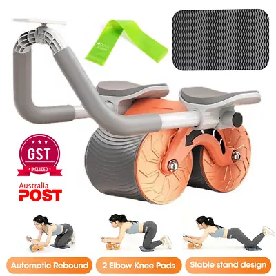 Automatic Rebound Abdominal Wheel Ab Roller Elbow Support Core Exercise W/ Pad • $32.38