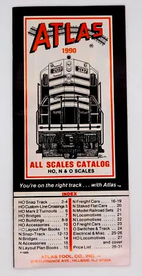 Atlas 1990 All Scales Catalog HO N O Tool Co Trains Railroad Tracks Vintage • $19.95