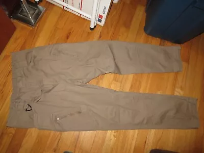 Mens Jifeng Tan Tactical Trousers Cargo Pants Size 36x32 Part Elastic Waist EUC • $16.99