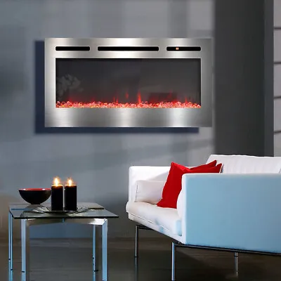Electric Fireplace Insert LED Heater Stove Adjustable Flame Remote Control • £185.95