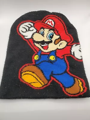 Nintendo Super Mario Brothers  Knit Beanie Cap Black 2017  One Size Fits Most • $17.49