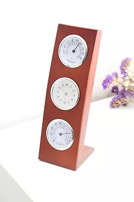 Classical Wooden Desk Table Clock Temperature Humidity Display Business Office • £7.90