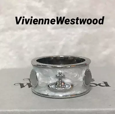 Vivienne Westwood Logo Ring Orb White Silver Size 8 Men's Accessory Outlet • $108.99