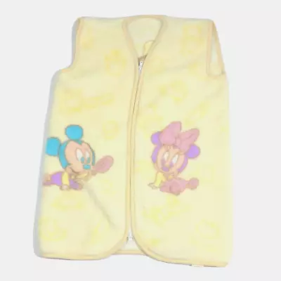 Rare Vintage Disney Fleece Vest Mickey Minnie Mouse Sweater Fuzzy Zip Novelty • $66.50