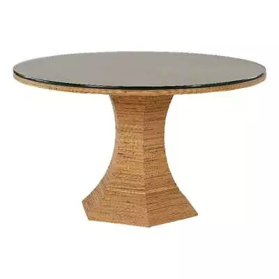 Coastal Living Nantucket Round Dining Table With Glass Top • $2920