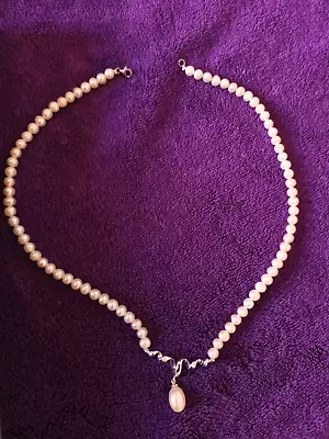 Cristian Lay Pinky - Cream Cultured Pearl 925 Silver Necklace - 18  Long - Boxed • £16.99