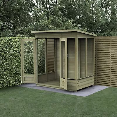 Forest Beckwood Pent Summerhouse 6x4 - Double Door - 5 Windows Garden Shed • £597.99