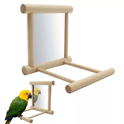 Parrot Playstand Bird Play Stand Cockatiel Playground Wood Perch Gym Toys • $13.55