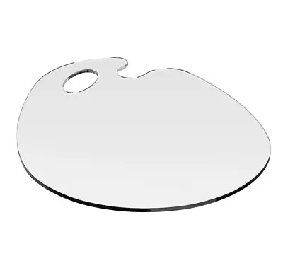 Clear Artist's Paint Palette. Oval/Kindney Acrylic Tray With Thumb Hole. 220x150 • £5.49