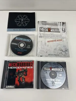 LOT Of 2 MechWarrior PC Games MechWarrior 2 W/ Expansion Pack And MechWarrior 3 • $29.95