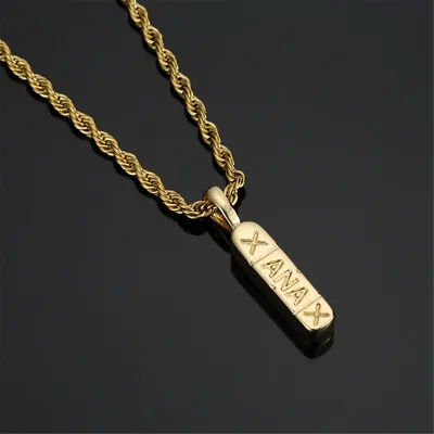 1PC Fashion 18k Gold Plated Xanax Pendant Hip Hop 24  Inches Rope Chain Necklace • $14.62