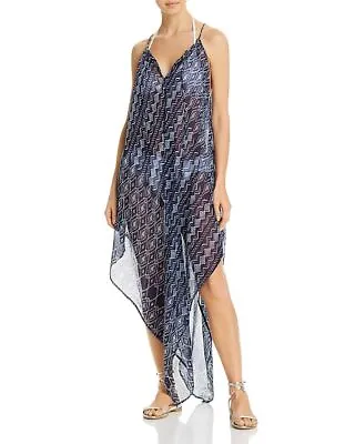 NWT ECHO. Shibori Handkerchief Maxi Dress Swimsuit  Cover-up Sz O/S Black Blue   • $19.99