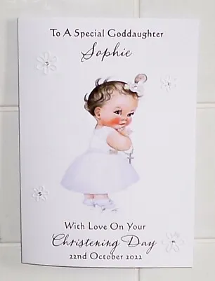 Personalised Christening Card Goddaughter Granddaughter Daughter Niece • £2.69