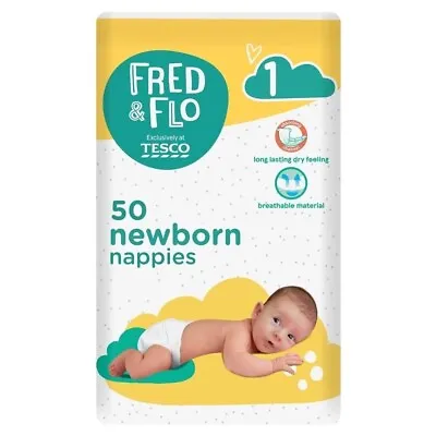T Fred & Flo Newborn Nappy Size 1 50 Pack • £5.49