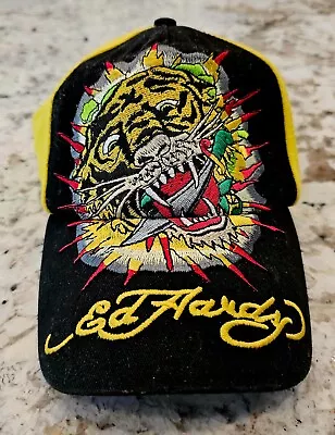 ED HARDY Youth Hat Black Adjustable Embroidered Cotton Kids Cap • $10