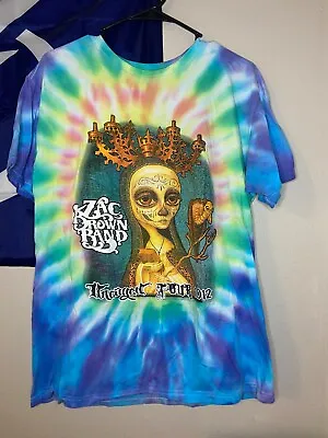 T-Shirt Zac Brown Band Uncaged Tour 2012 Large Tie-Dyed Shirt Album Cover TieDye • $29.99