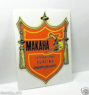 Makaha Surfing Championships Hawaii Vintage Style Decal / Vinyl Sticker • $4.69