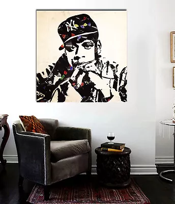 £21.54 • Buy Jay-Z Mr.Banksy Canvas Print 24 X 24 Old School Hip Hop Grafitti Street Art