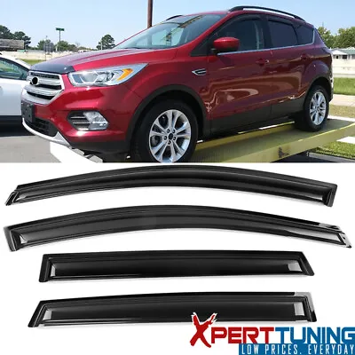 Fits 13-19 Ford Escape Acrylic 4PCS Window Visors Vent Sun Shade Tape On • $28.98