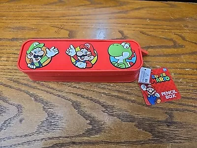 Nintendo Super Mario Bros. Silicone Pencil Box Soft Zipper Case 8 X 2.75 Inch • $8