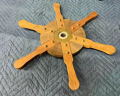 Boat Steering Wheel  20 Inch Ship's Steering Wheel.  Wood  Brass Hub. • $59.99