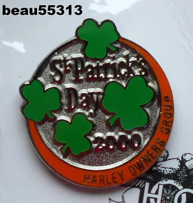 $4.99 • Buy ⭐harley Davidson Owners Group Hog 2000  St. Patricks Day  Holiday Vest Pin