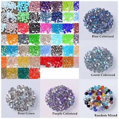 $1.99 • Buy 200pcs 2mm 3mm 4mm #5301 Bicone Crystal Glass Loose Crafts Beads Jewelry Making