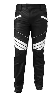 New Men Real Cow Leather Motorcycle Bikers Pant Trousers • $109.99