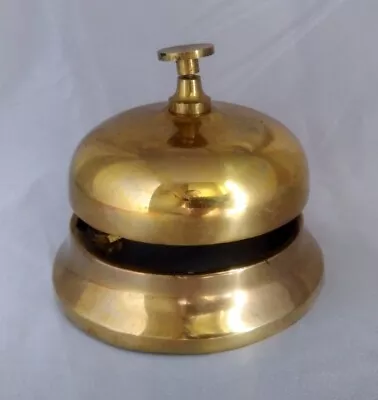 Vintage Brass Hotel Counter Bell Service Desk / Office Bell (3.25  Diameter) • $20