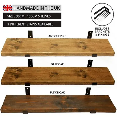 Scaffold Board Wall Shelf Handcrafted Rustic Wooden Shelves Brackets Handcrafted • £21.99