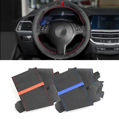 Suede Leather Steering Wheel M Sport Cover For BMW E46 E39 M3 E46 M5 E39 2000-06 • $28.04