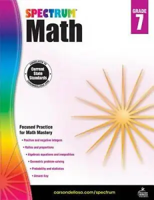 Spectrum Math Workbook Grade 7 - Paperback By Spectrum - GOOD • $4.46