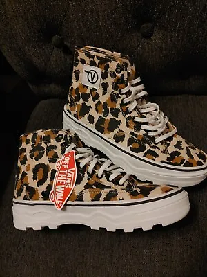 Vans Leopard Platform Sneakers Boots Sentry Comfort Animal Men 7 Women 8.5 New • $109.99