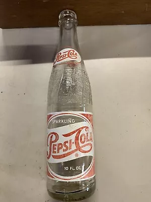 Vintage Pepsi Cola Soda Bottle 10 Oz Clear Glass Bottle Charlottesville Virginia • $8