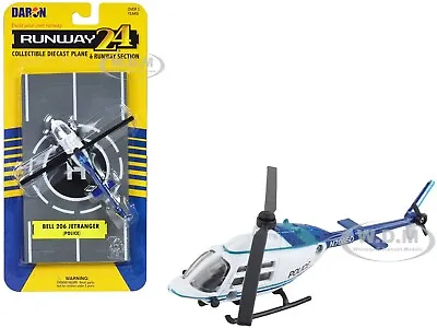 Bell 206 Jetranger Helicopter  Police  Diecast Model By Runway24 Rw055 • $7.99
