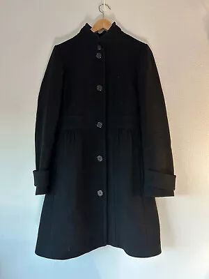 J. Crew Lady Day Coat Black Double Cloth Italian Wool Jacket Size 10 Womens • $69.96