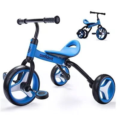  3 In 1 Tricycle For Toddler Age 2-5 Folding Toddler Bike& Toddler Dark Blue • $92.49
