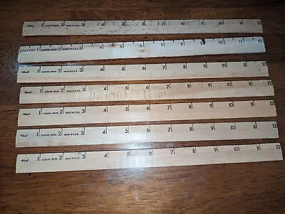 Lot Of 7 Vintage Falcon Wooden Rulers 12  Made In USA Auburn Maine 7/8  Wide • $16.90