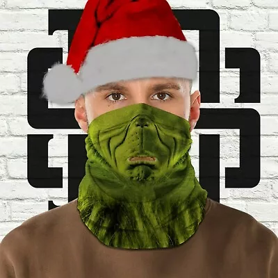 Face Mask Christmas Grumpy PPE Tubular Bandana Neck Warmer Snood Scarf • £4.99