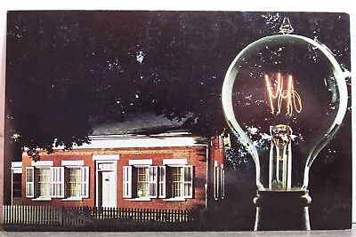 Ohio OH Milan Night Historic Thomas Alva Edison Birthplace Night Postcard Old PC • $0.50