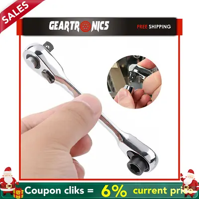 1/4  Mini Double-Ended Quick Socket Ratchet Wrench Rod Screwdriver Bit Tool • $8.29